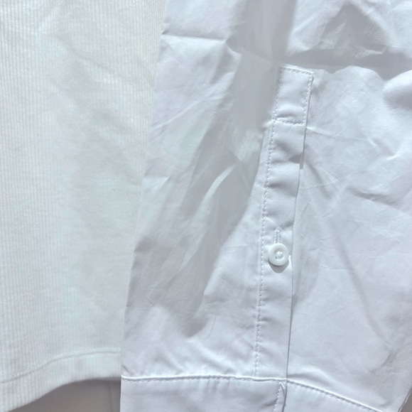 NWT THAKOON Mixed Media Long Sleeve Henley, White, size Medium - Picture 7 of 8